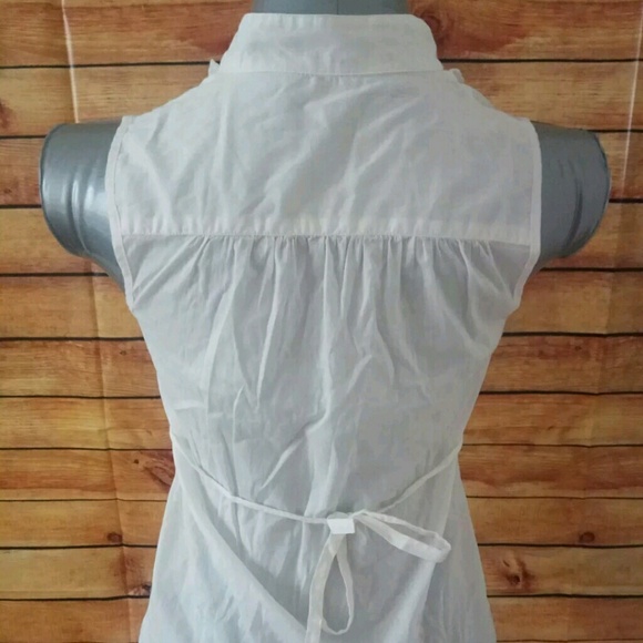 🌸flash sale Banana republic white sheer tie shirt - Picture 3 of 4
